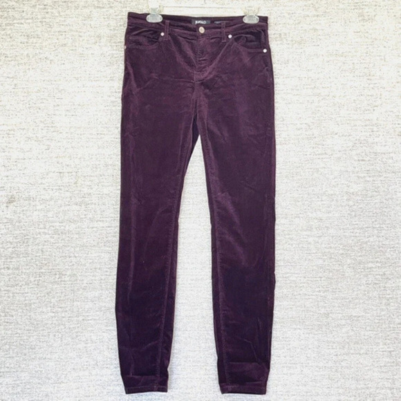 Buffalo David Bitton Jeans Womens Burgundy 6/28 Micro Cord Mid-Rise‎ Slim Sculpt - Picture 1 of 12